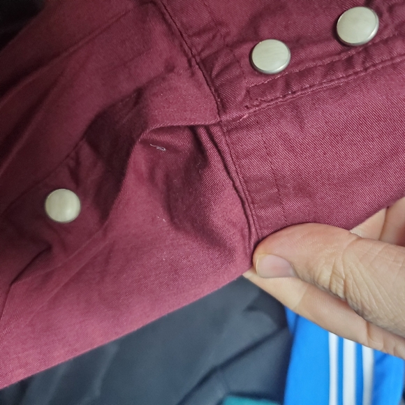 True Religion Western Style Button Up Pearl Snap Long Sleeve Zinfandel Color Men - Picture 6 of 7